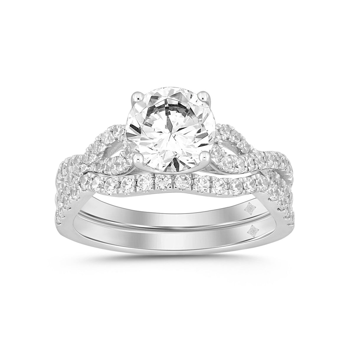 Radiant LADIES BRIDAL SET lab grown 2CT 14K WHITE GOLD