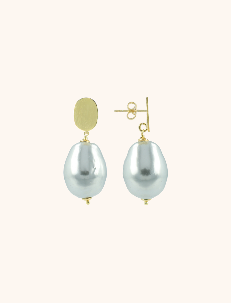 | Silver Pearl Earrings Mother Earth L Iris | Lott Gioielli