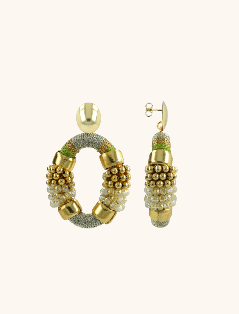 | Cool Green Earrings Caroline Oval M Premium | Lott Gioielli