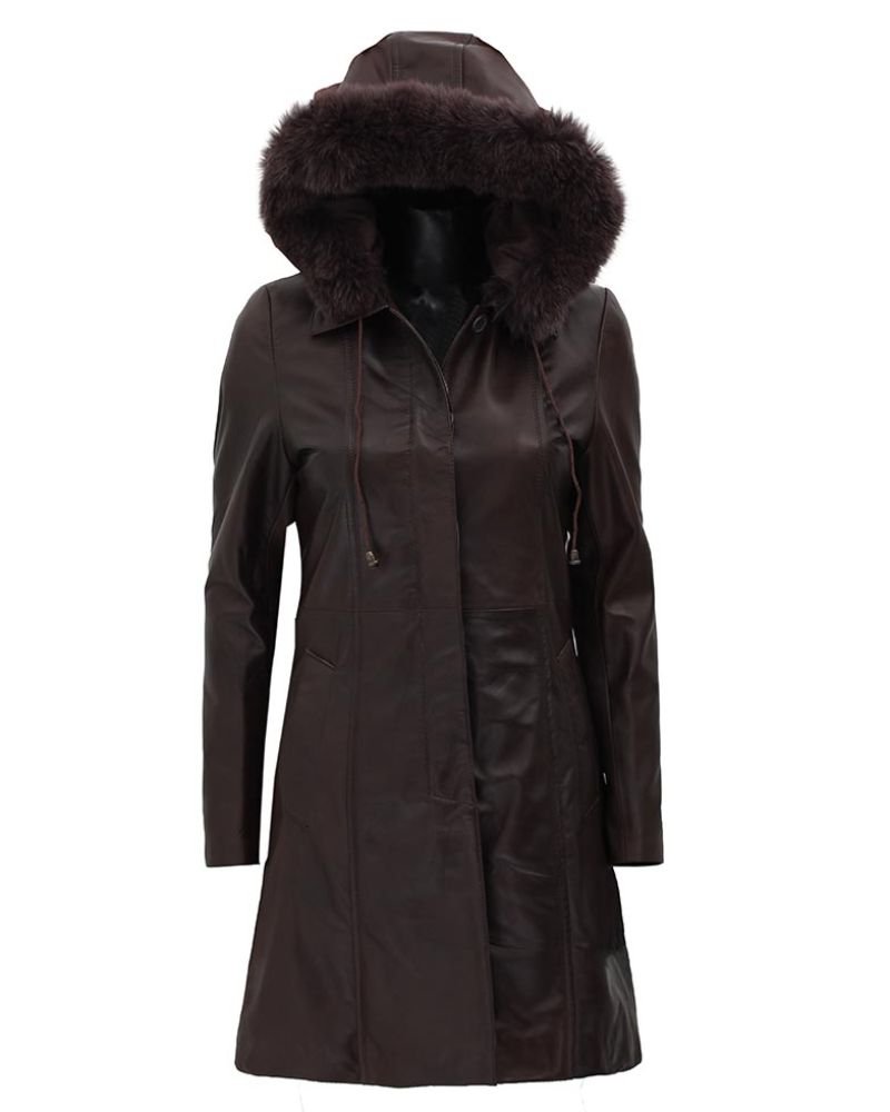 Shop Shearling Hood Female Leather Jacket- Buy Shearling Hood women-Torejackets.com