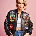 Women's Leather Bomber Jacket