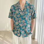 Cuban Collar Loose Shoulder Shirt